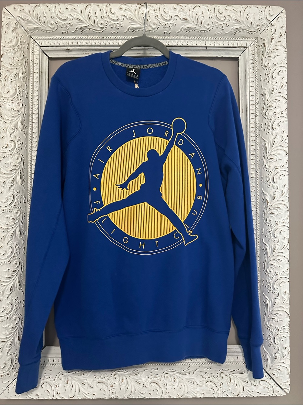 2010’s Retro Laney Graphic Crewneck Jordan Blue & Yellow Flight Club Sweater